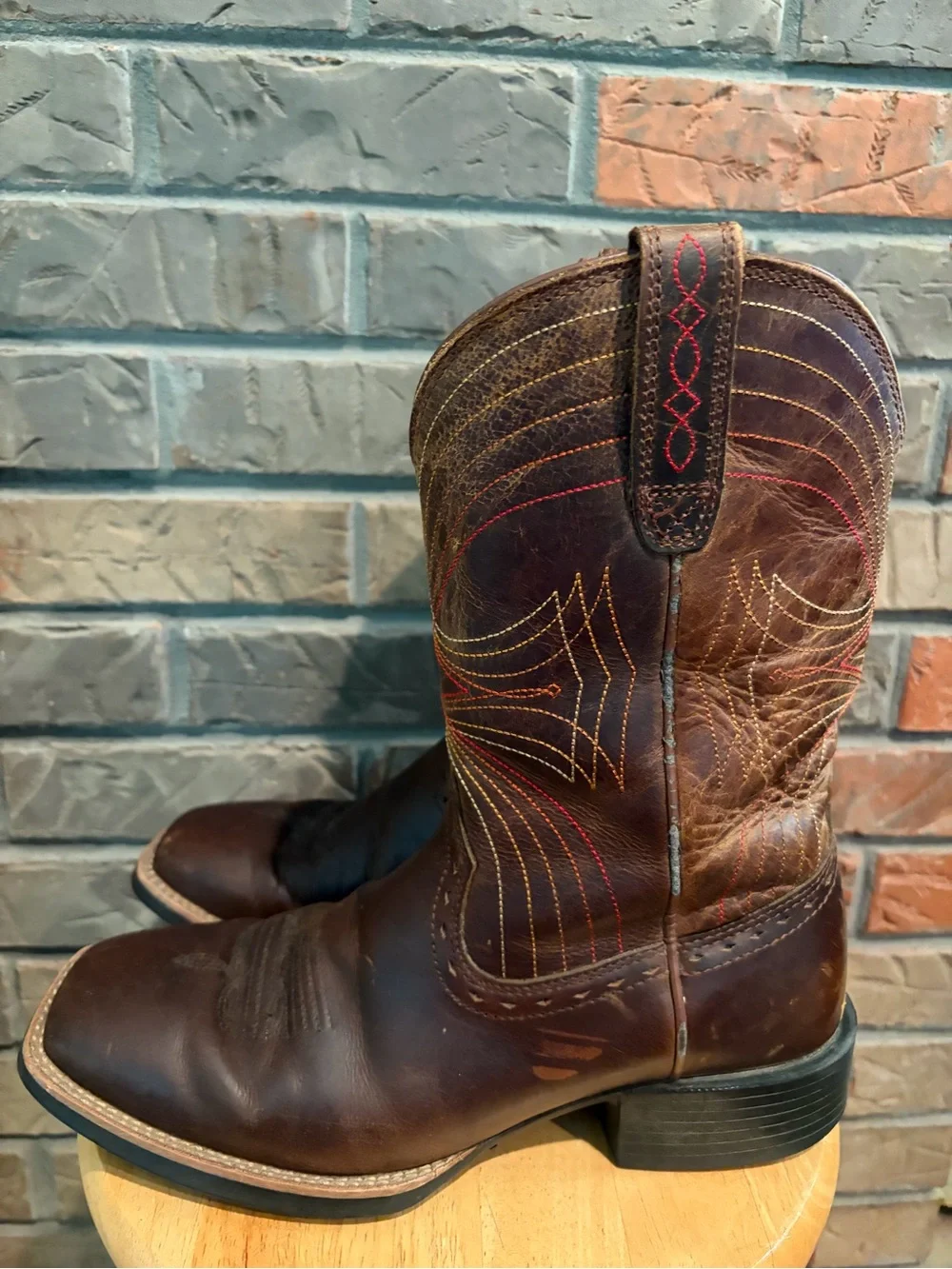 Ariat Men’s Western Square Toe Dark Brown‎ Boots Size 8.5D